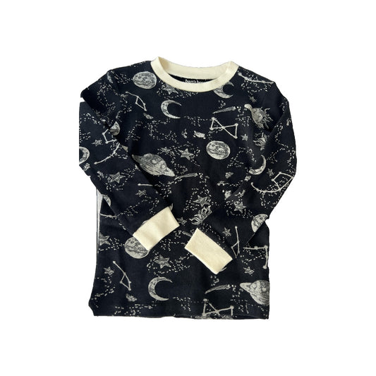 Burt's Bees Unisex White | Black | Space Pajamas Size: 2T White | Black | Space