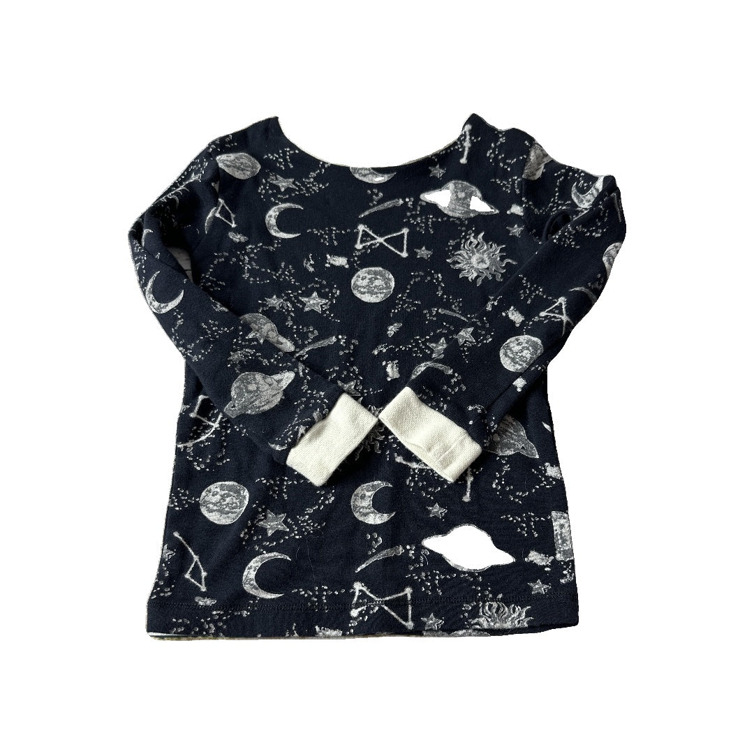 Burt's Bees Unisex White | Black | Space Pajamas Size: 3T White | Black | Space