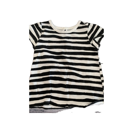 Little Starters Girls White | Black | Stripe T-Shirt Size: 18-24 months White | Black | Stripe
