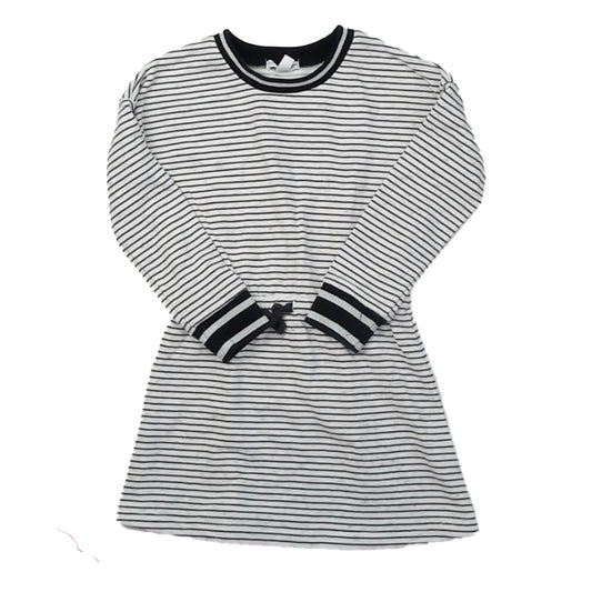 Rockets Of Awesome Girls White | Black Stripe Dress Size: 5 years White | Black Stripe