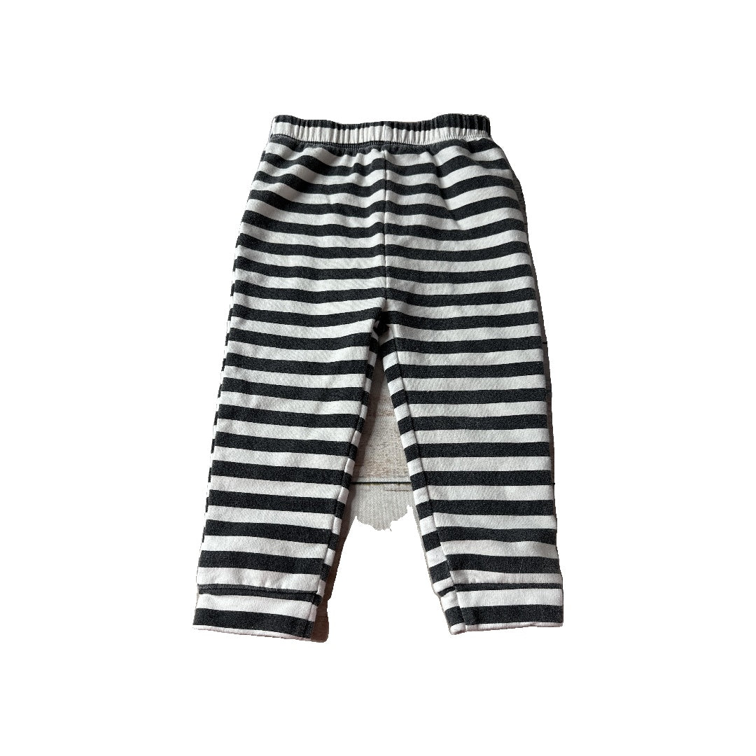 Mighty Girls White | Black | Stripe Pants Size: 2T White | Black | Stripe