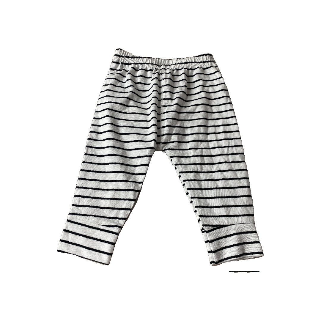 Carters Unisex White | Black | Stripe Pants Size: 3-6 months White | Black | Stripe