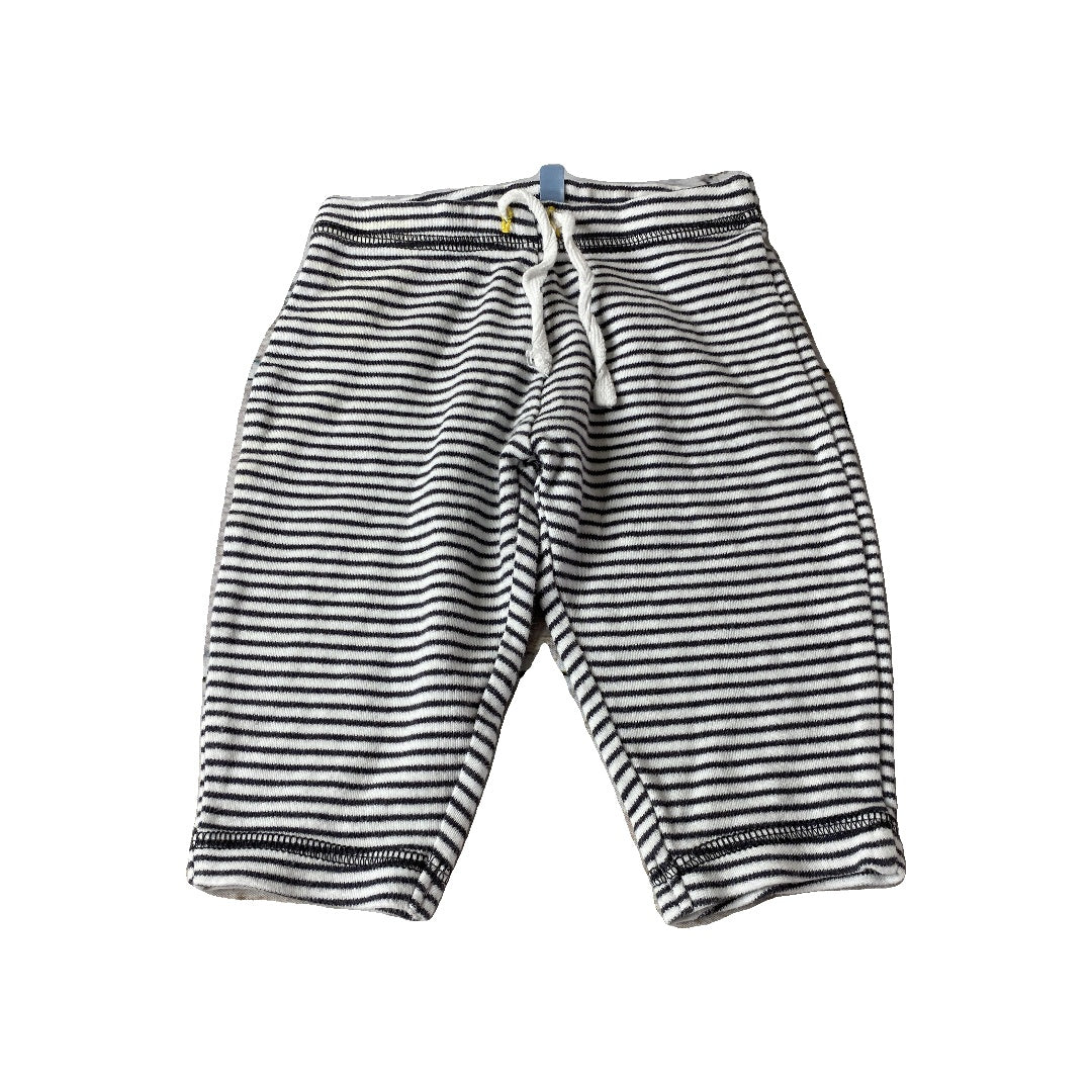 John Lewis Baby Boys White | Black | Stripe Pants Size: 0-3 months White | Black | Stripe