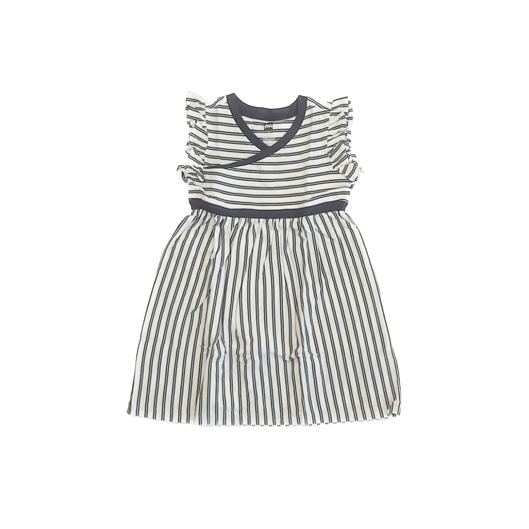 Tea Collection Girls White | Black Striped Dress Size: 3T White | Black Striped