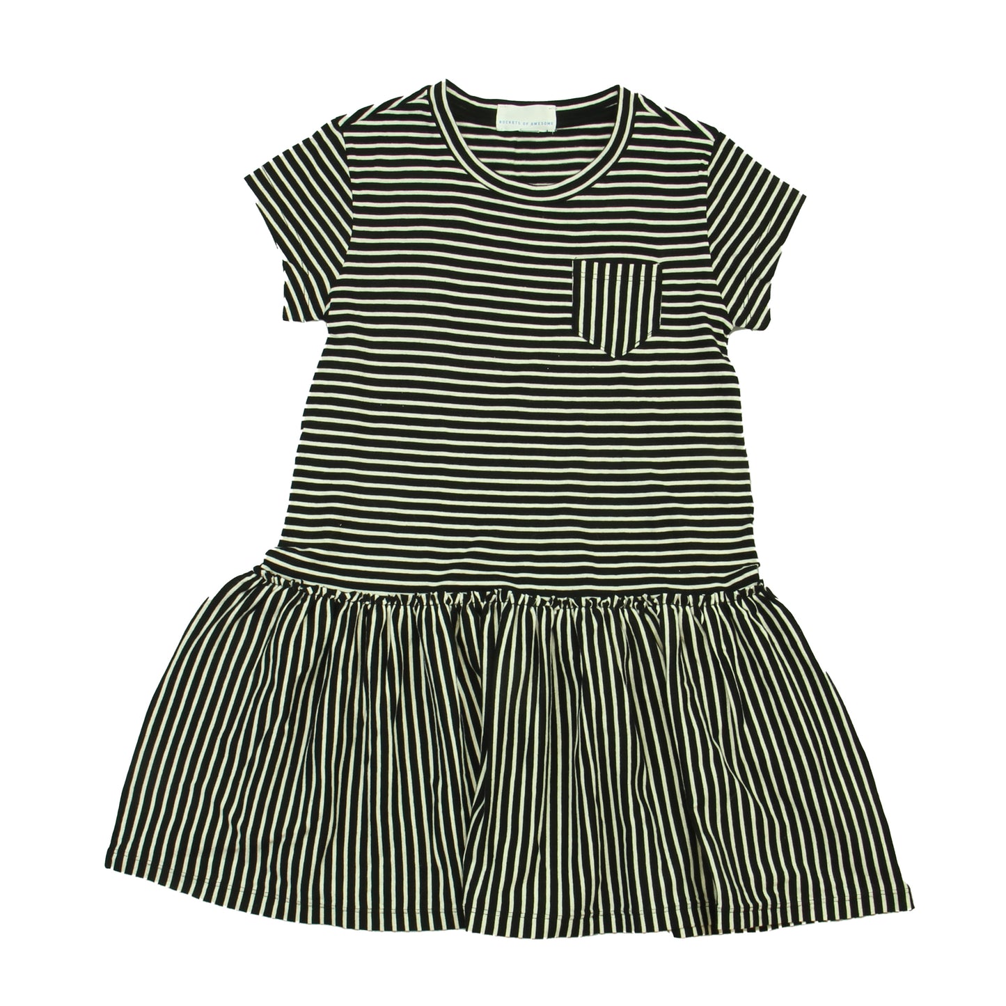 Rockets Of Awesome Girls White | Black |Stripes Dress Size: Little Girl White | Black |Stripes