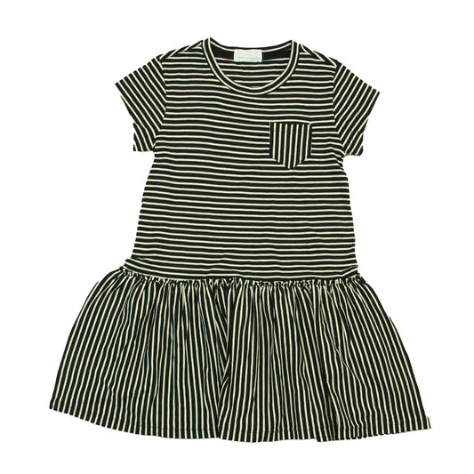 Rockets Of Awesome Girls White | Black |Stripes Dress Size: Little Girl White | Black |Stripes