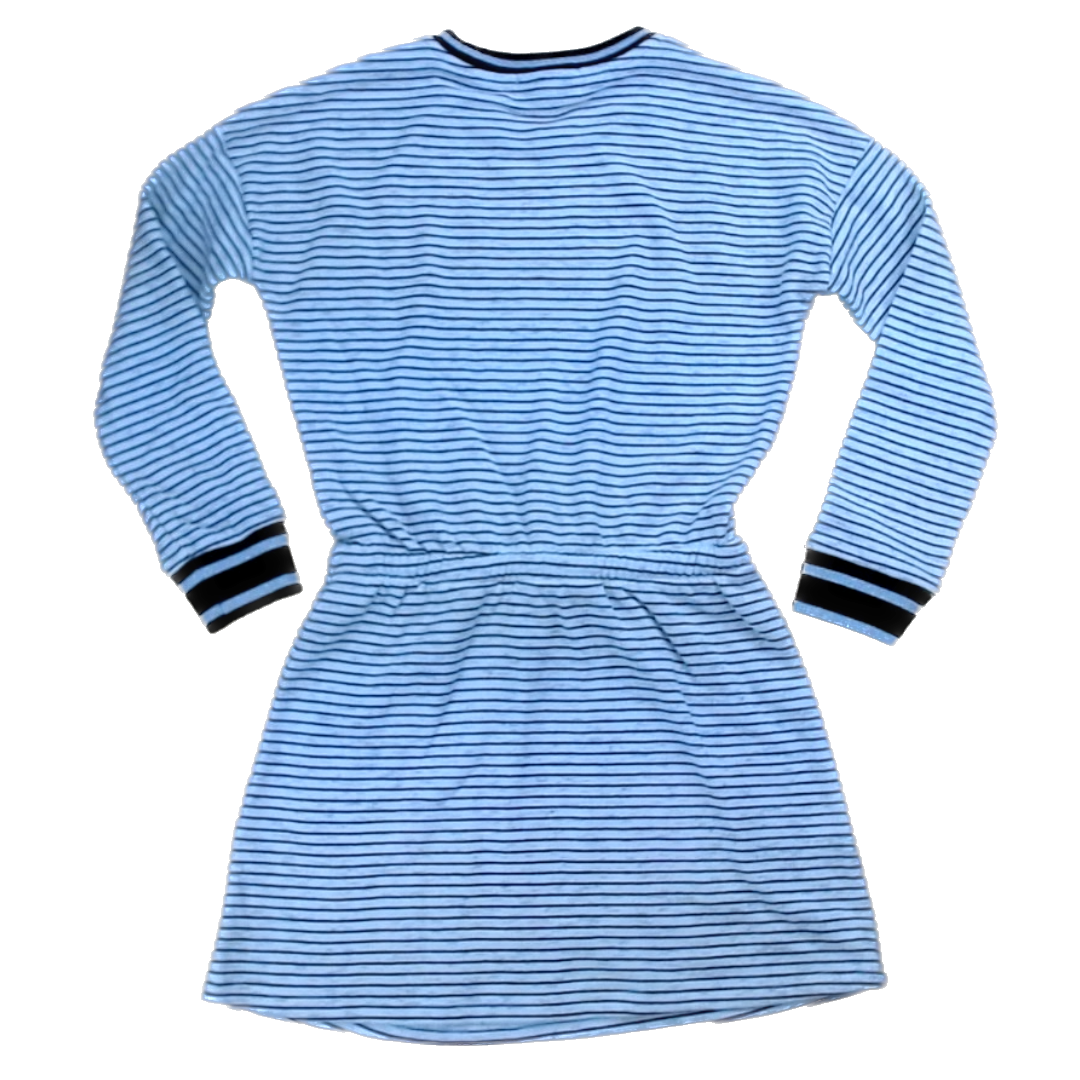 Rockets Of Awesome Girls White | Black Stripes Dress Size: 7 Years White | Black Stripes