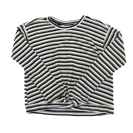 Rockets Of Awesome Girls White | Black Stripes Long Sleeve T-Shirt Size: 8 Years White | Black Stripes
