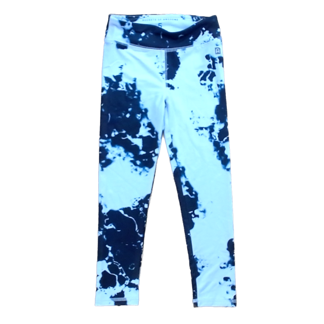 Rockets Of Awesome Girls White | Black Tie Dye Leggings Size: 5T White | Black Tie Dye