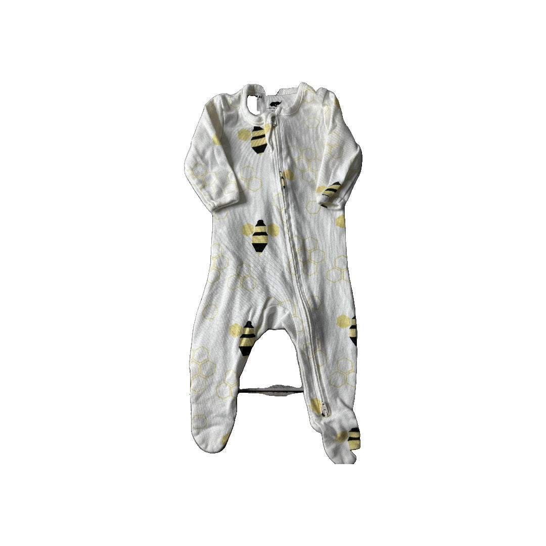 Monica + Andy Unisex White | Black | Yellow Pajamas Size: 0-3 months White | Black | Yellow