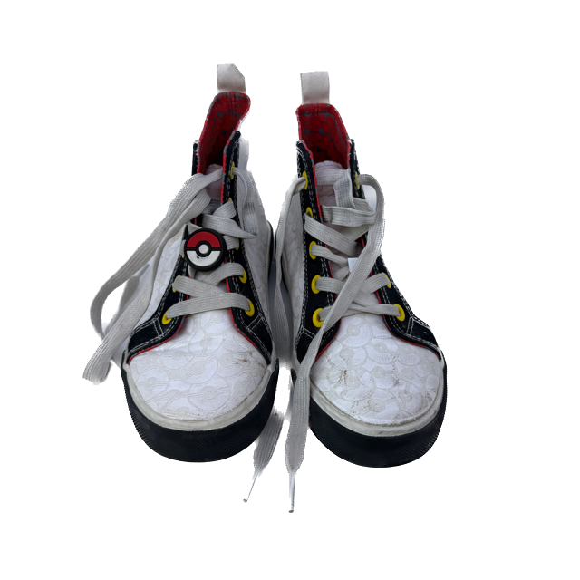 Pokemon Unisex White | Black | Yellow Sneakers Size: Youth 1 White | Black | Yellow