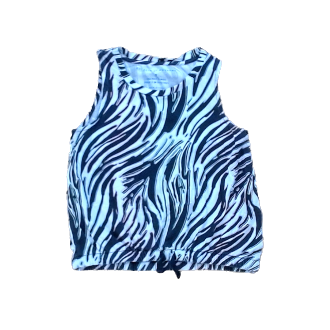 Rockets Of Awesome Girls White | Black Zebra Print | Rainbow Outline Short Sleeve Shirt Size: 8 Years White | Black Zebra Print | Rainbow Outline