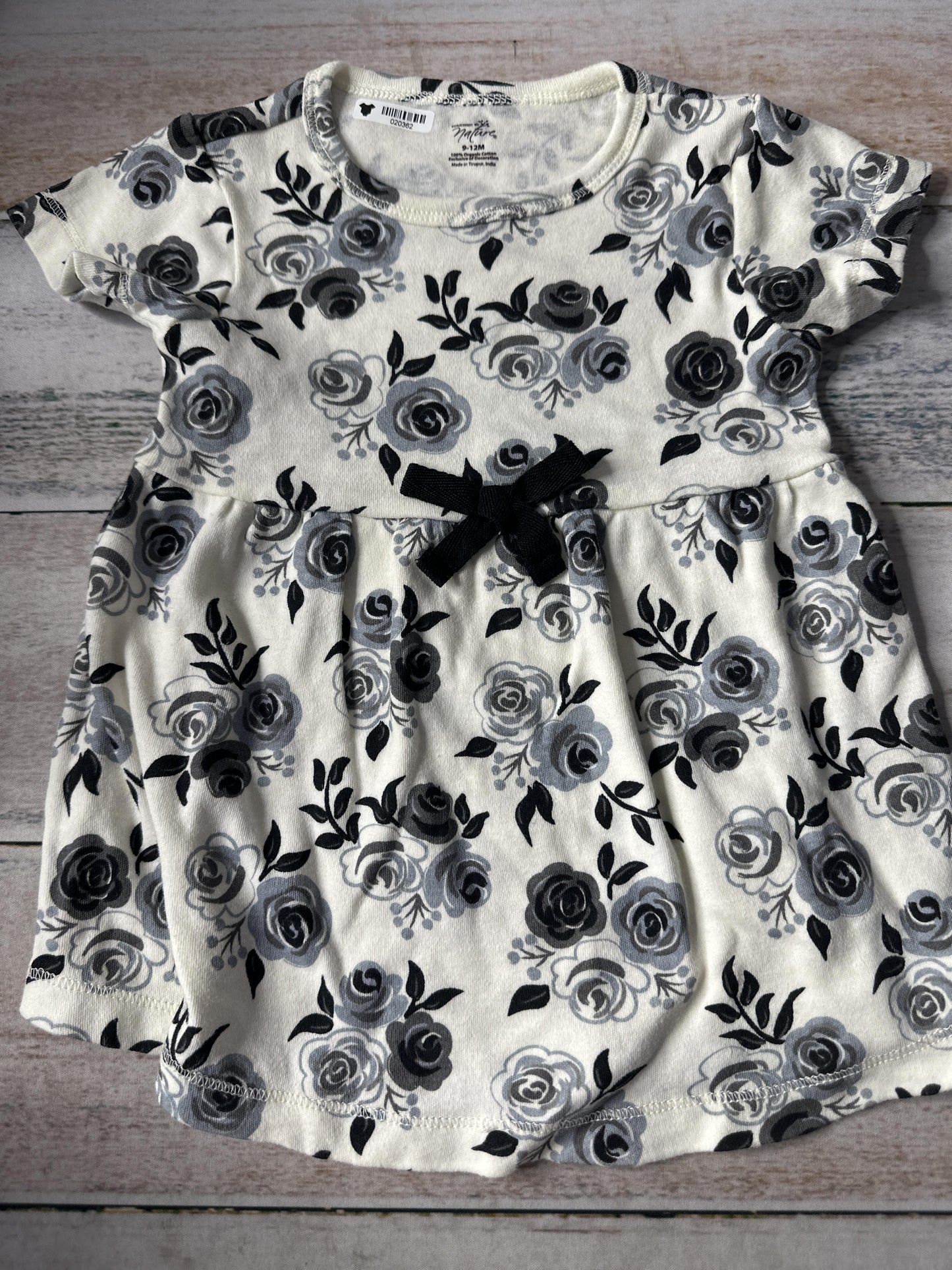 Touched by Nature Girls White | Black Dress Size: 9-12 Months White | Black