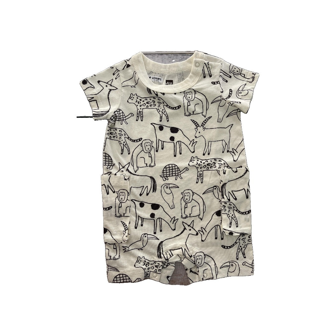 Tea Unisex White | Black Romper Size: 3-6 months White | Black