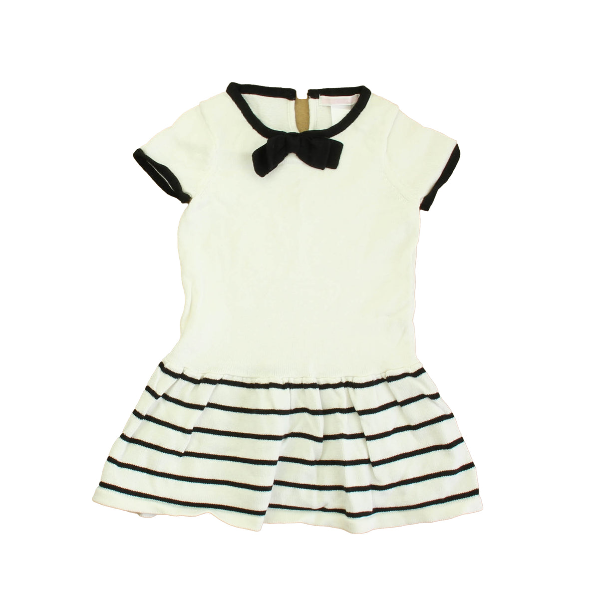 Janie and Jack Girls White | Black Sweater Dress Size: 2T