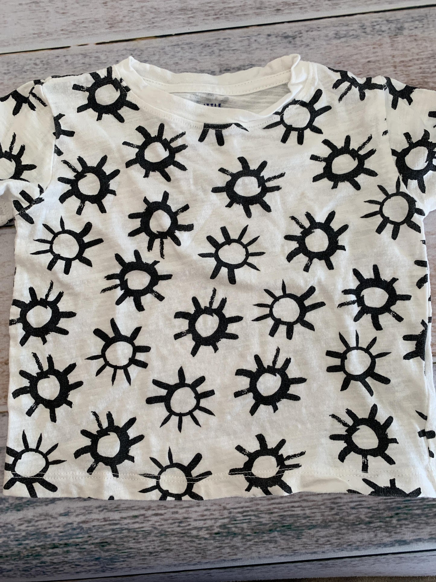 Little Starters Boys White | Black T-Shirt Size: 6-12 months White | Black