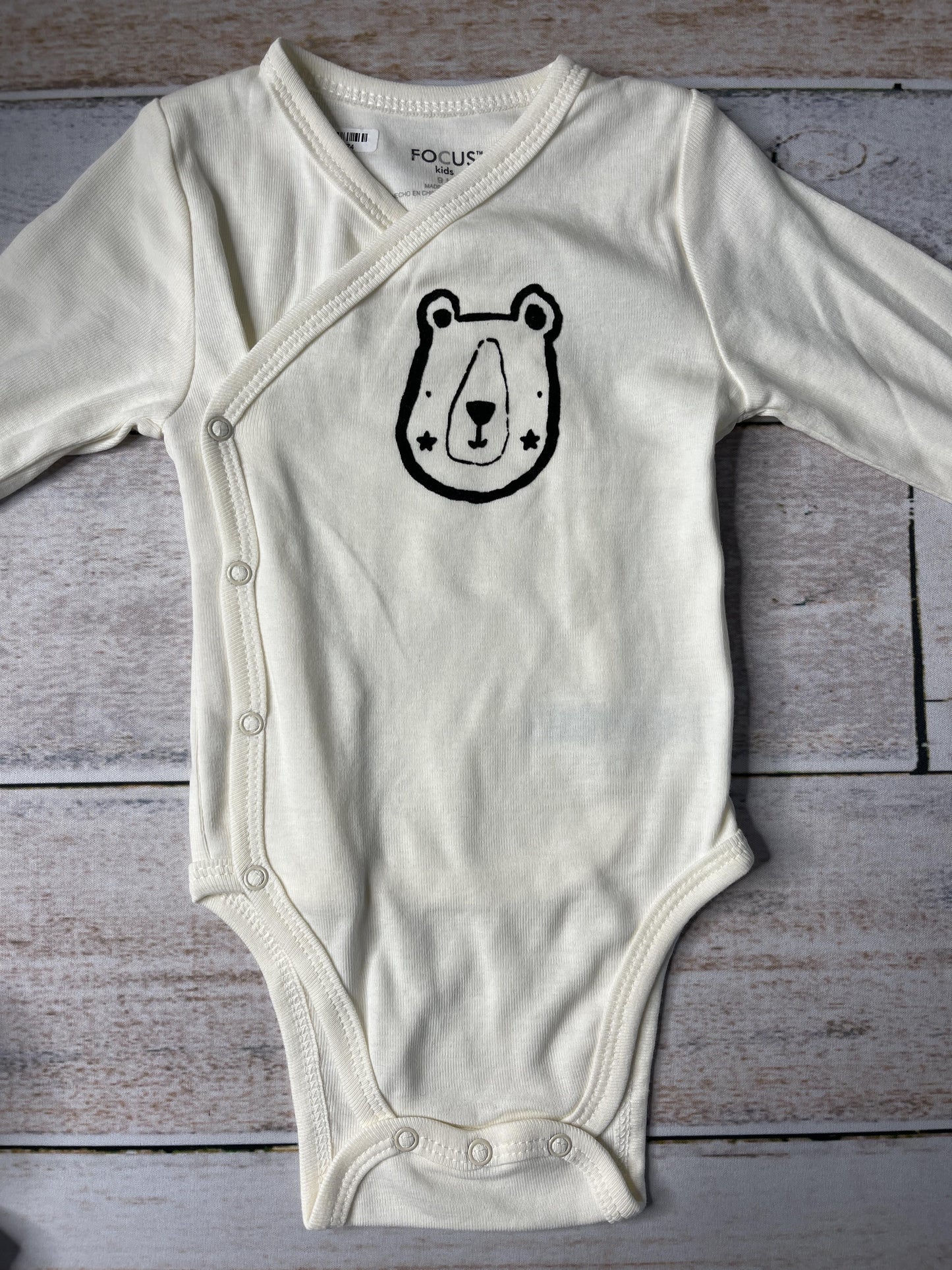 Focus Boys White | Black Onesie Size: 9 months White | Black