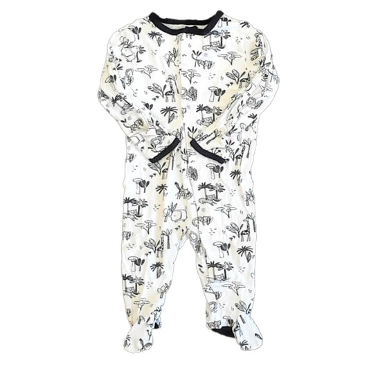 Magnetic Me Boys White | Black 1-piece footed Pajamas Size: 3 Months White | Black