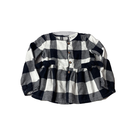 Carters Girls White | Black Long Sleeve T-Shirt Size: 24 months White | Black