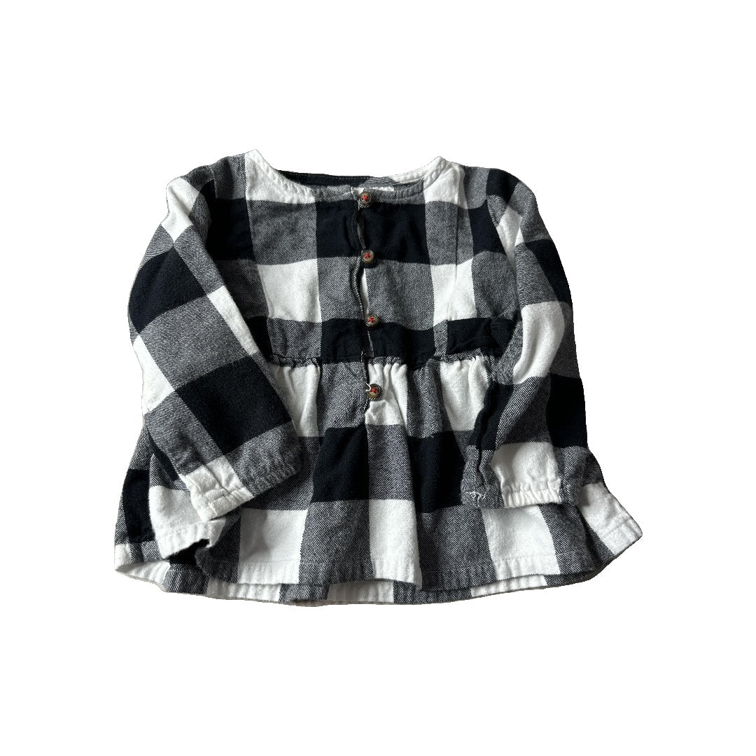 Carters Girls White | Black Long Sleeve T-Shirt Size: 18 months White | Black