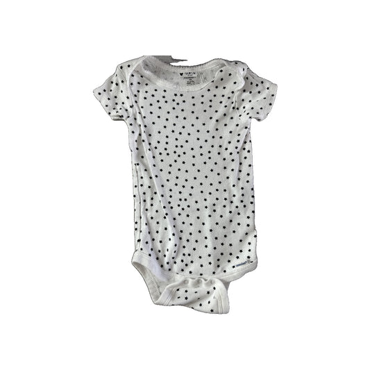Gerber orgs Unisex White | Black Onesie Size: 12 months White | Black