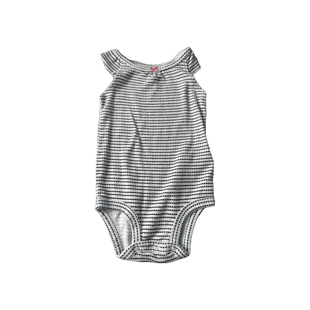 Carters Girls White | Black Onesie Size: 6-9 months White | Black