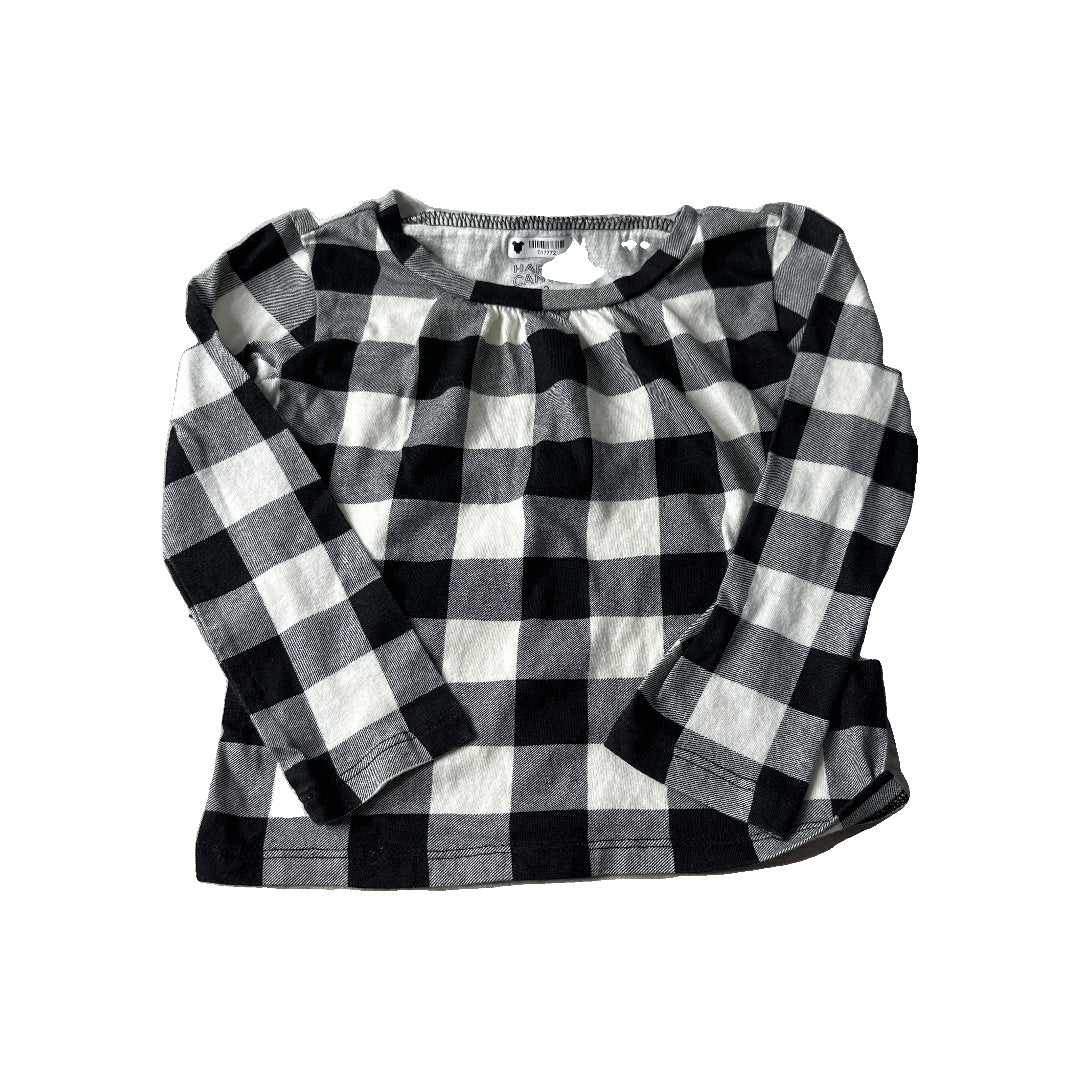 Harper Canyon Girls White | Black Long Sleeve T-Shirt Size: 2T White | Black