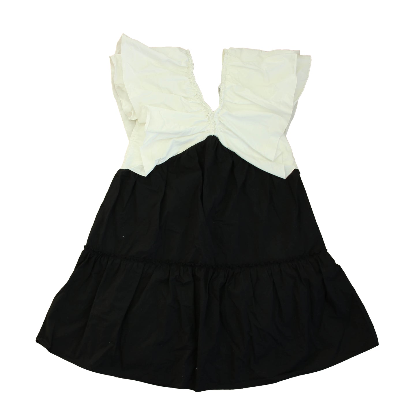 Zara Girls White | Black Dress Size: 13-14 Years