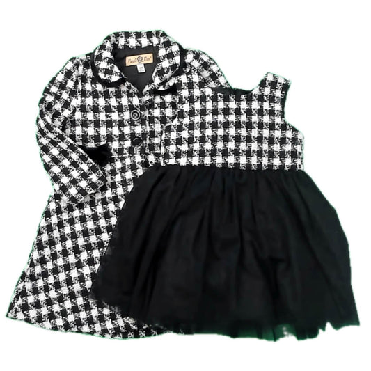 Purple Rose Girls White | Black Dress Size: 24 Months White | Black