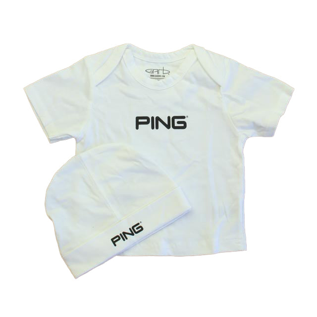 Garb Unisex White | Black "Ping" Short Sleeve Shirt Size: 6-12 Months White | Black "Ping"