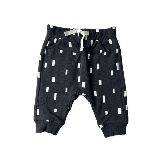 Miles Unisex White | Black Pants Size: 0-3 months White | Black