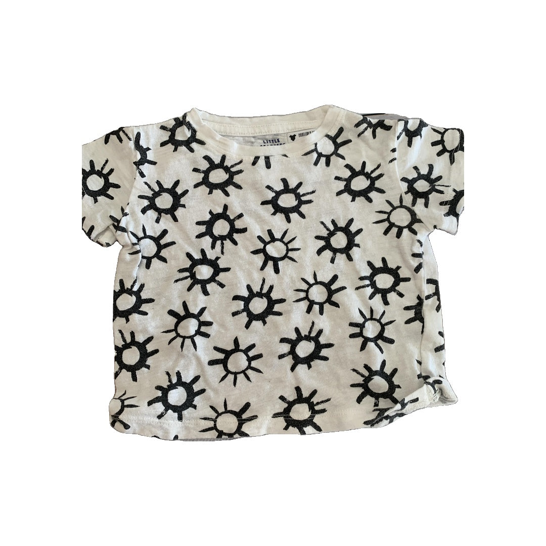 Little Starters Unisex White | Black T-Shirt Size: 6-9 months White | Black