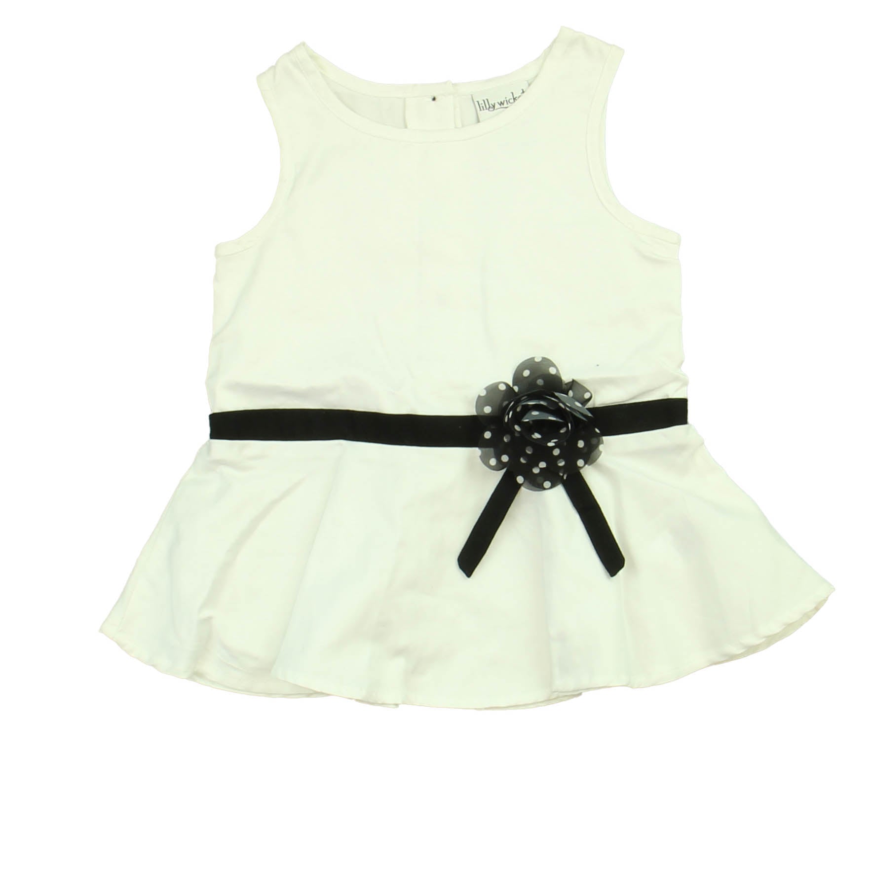 Lilly Wicket Girls White | Black Shirt Size: 2T White | Black