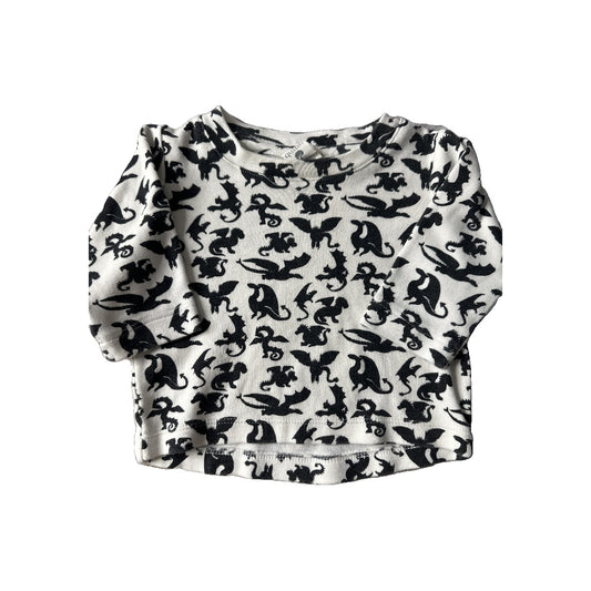 Girls White | Black Long Sleeve T-Shirt Size: 6-12 months White | Black