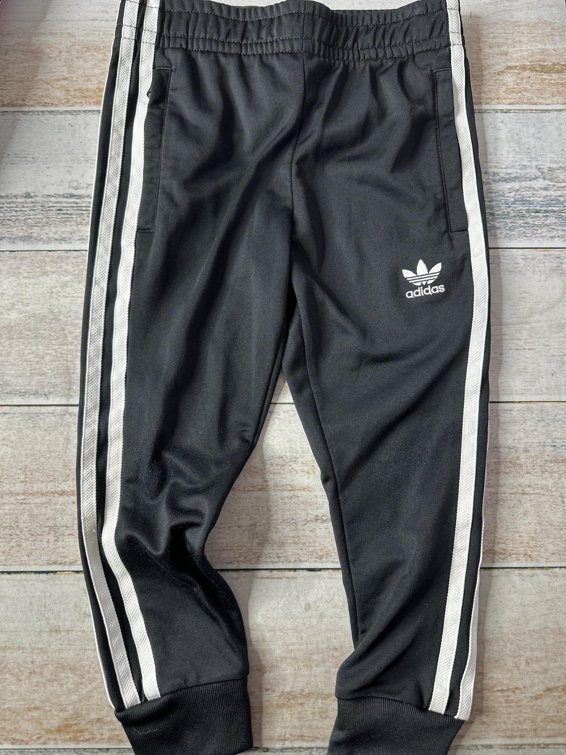 Adidas Girls White | Black Pants Size: 4-5 Years White | Black
