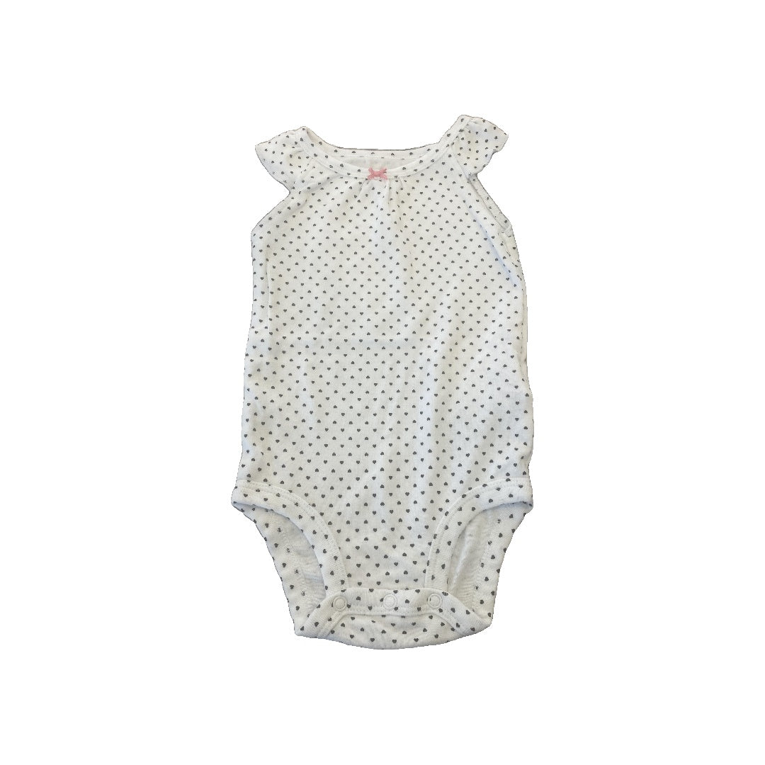 Carters Girls White | Black Onesie Size: 6-9 months White | Black