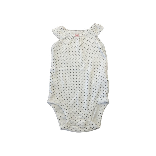 Carters Girls White | Black Onesie Size: 6-9 months White | Black