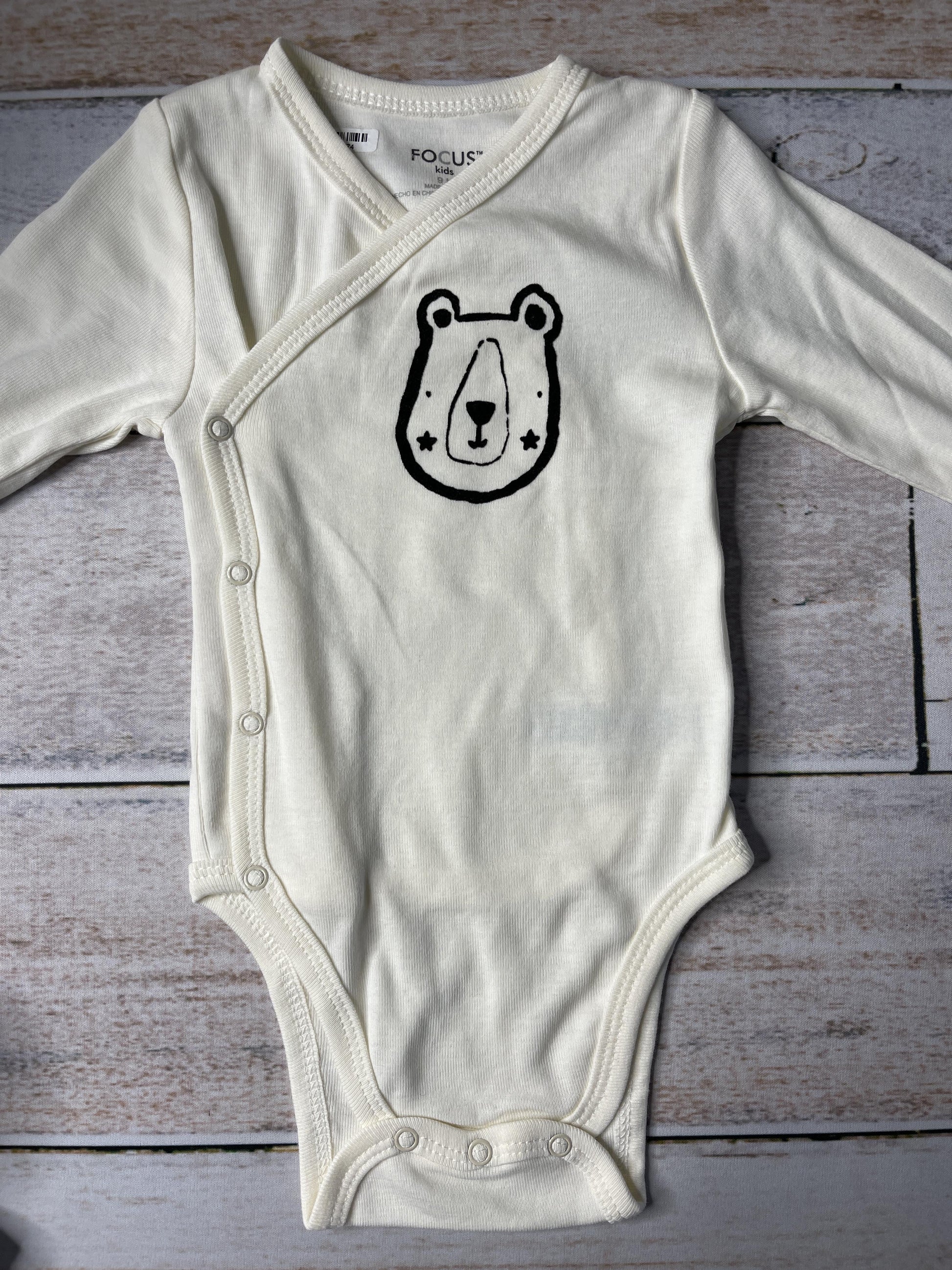 Focus Boys White | Black Onesie Size: 9 months White | Black