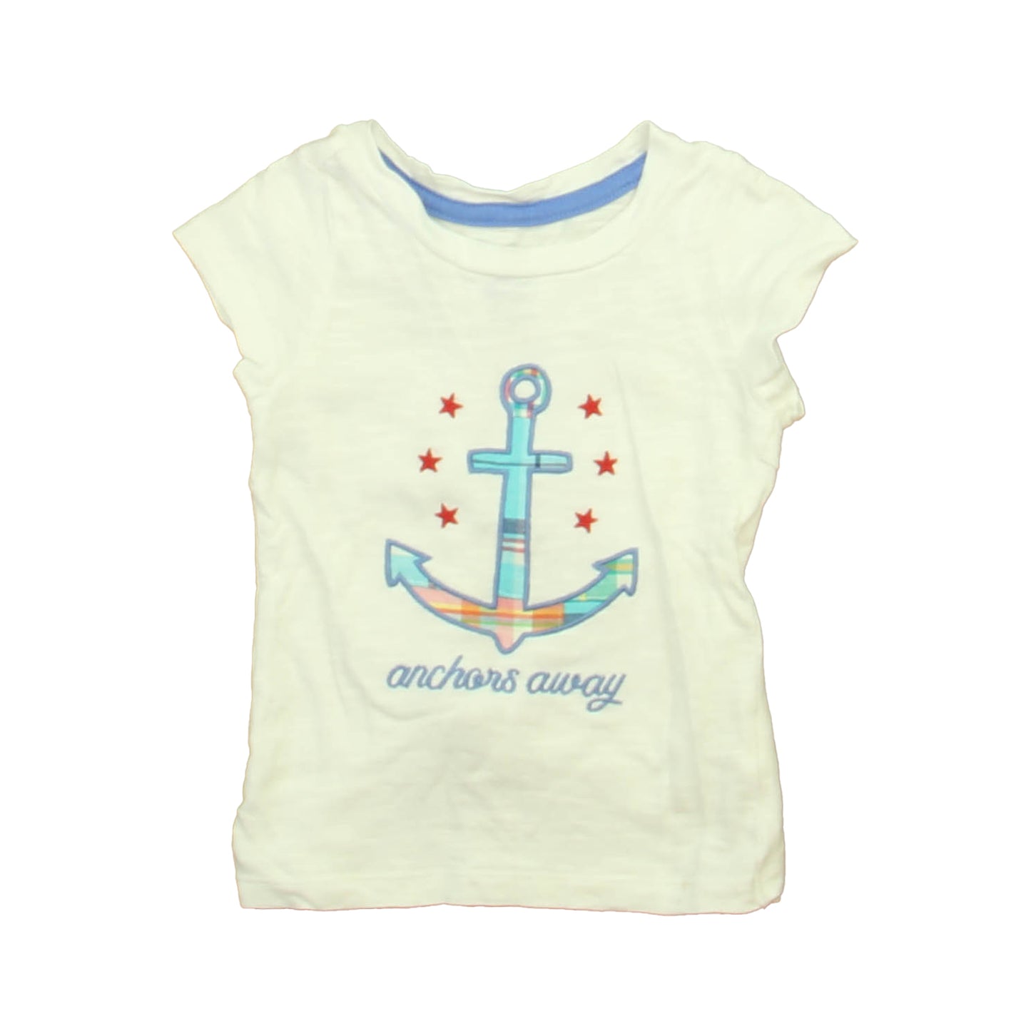 Hatley Girls White | Blue Anchor T-Shirt Size: 2T White | Blue Anchor