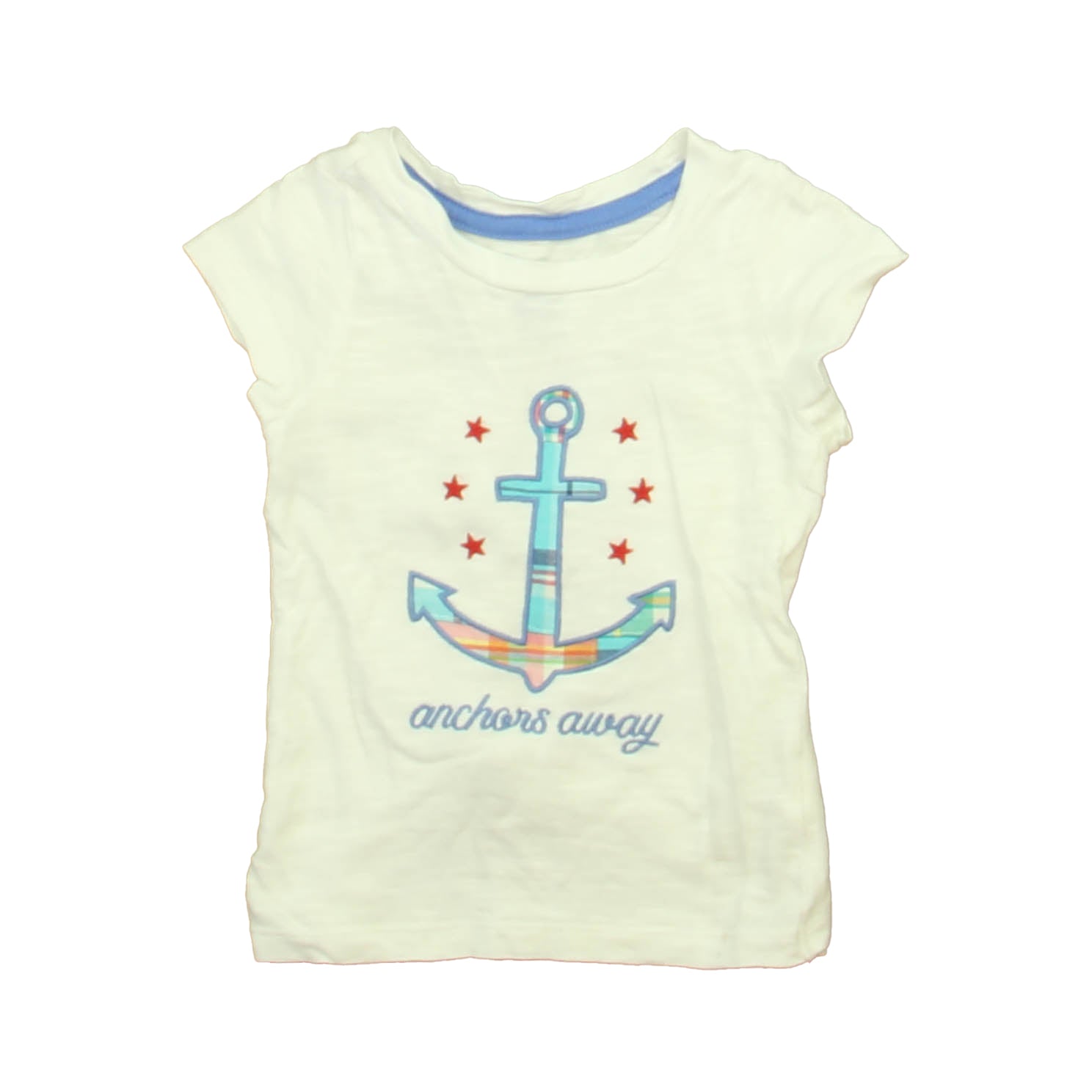 Hatley Girls White | Blue Anchor T-Shirt Size: 2T White | Blue Anchor
