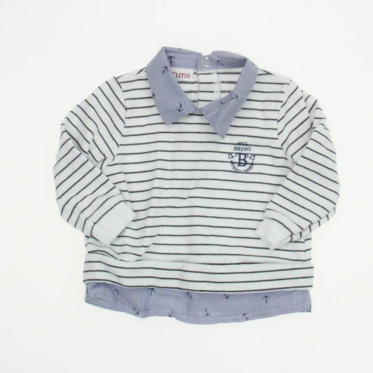 Brums Boys White | Blue | Anchors Shirt Size: 6 Months White | Blue | Anchors