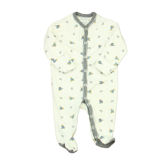 Ralph Lauren Boys White | Blue Bears Long Sleeve Outfit Size: 3 Months White | Blue Bears