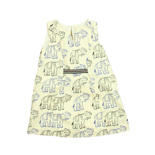 Crewcuts Girls White | Blue | Black Elephants Dress Size: 2T