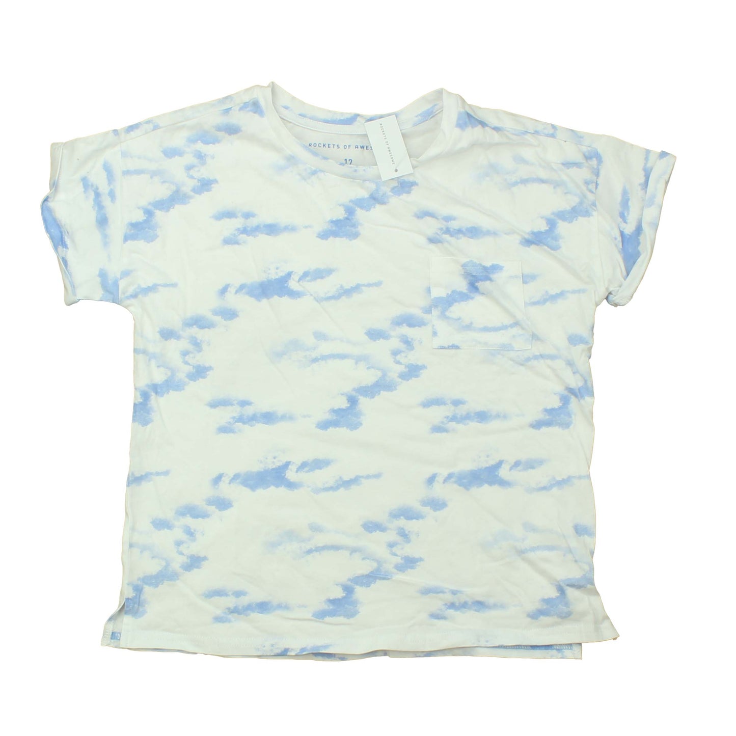 Rockets Of Awesome Girls White | Blue | Clouds T-Shirt Size: Big Girl White | Blue | Clouds