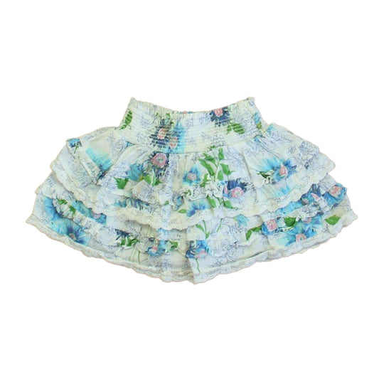Love Shack Fancy Girls White | Blue Floral Skirt Size: 2-3T White | Blue Floral