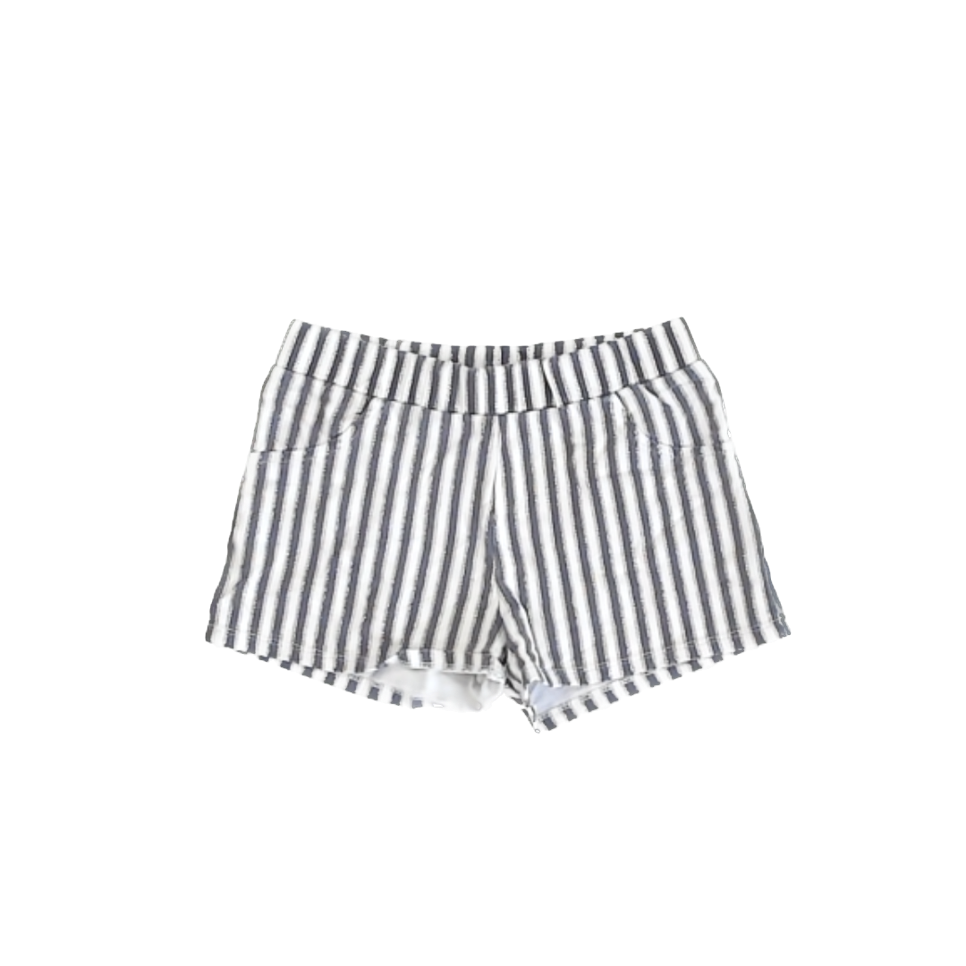 Unknown Girls White | Blue | Gold Stripe Shorts Size: 7-8 Years White | Blue | Gold Stripe