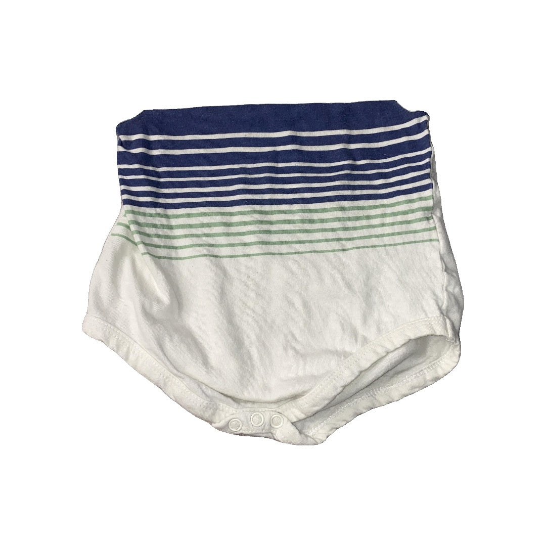 DKNY Boys White | Blue | green | Stripe Onesie Size: 6-9 months White | Blue | green | Stripe
