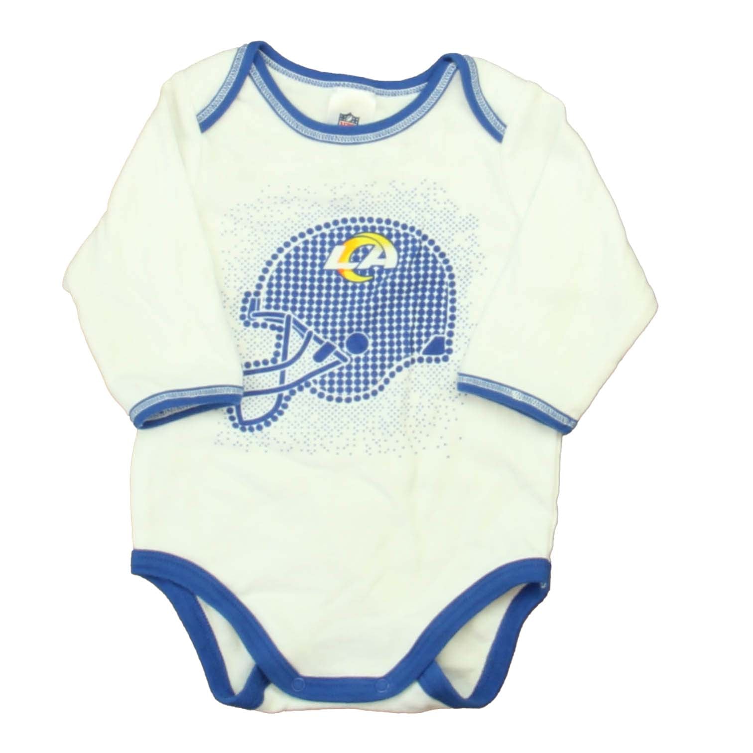 NFL Boys White | Blue LA Rams Onesie Size: 3-6 Months White | Blue LA Rams
