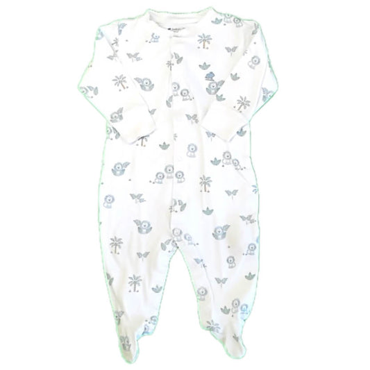 Baby Cottons Boys White | Blue Lions Long Sleeve Outfit Size: 9 Months White | Blue Lions
