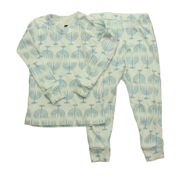 Monica + Andy Boys White | Blue Menorah 2-piece Pajamas Size: 2T White | Blue Menorah